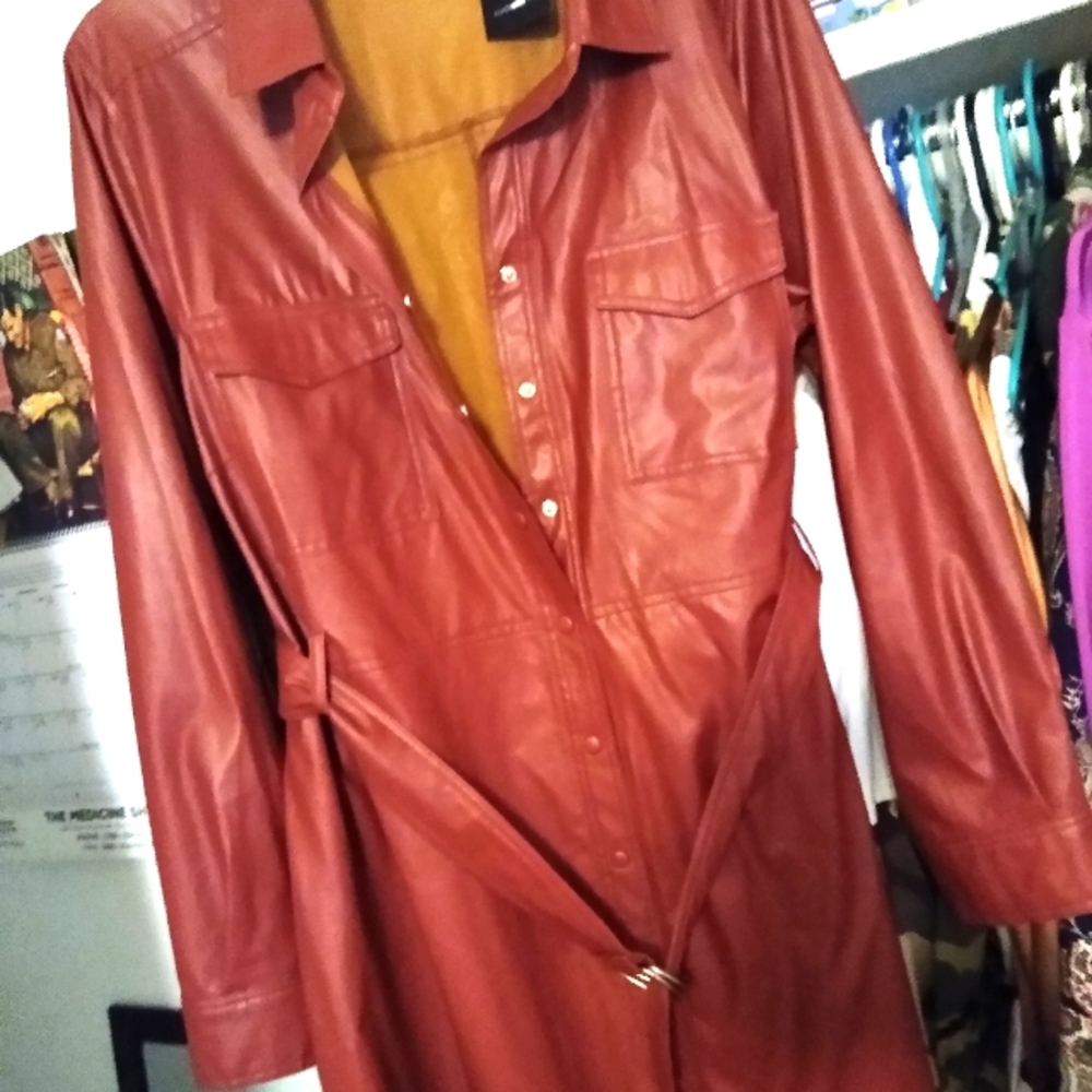 Faux leather dress